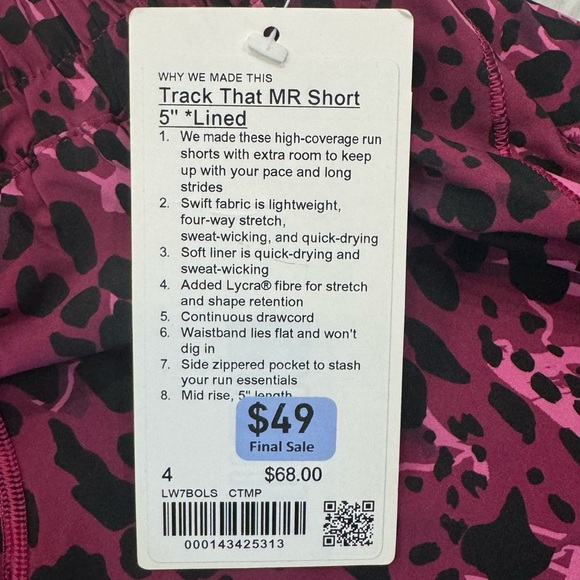 Lululemon Purple Magenta Track That Leopard Print Shorts 4 - Picture 8 of 11